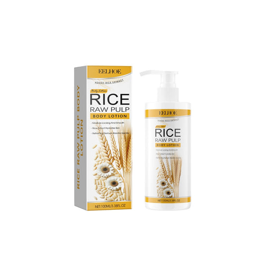 EELHOE - Rice raw Pulp Body Lotion, Rice Puree Moisturizing Body Lotion Desalination Glamour Gale
