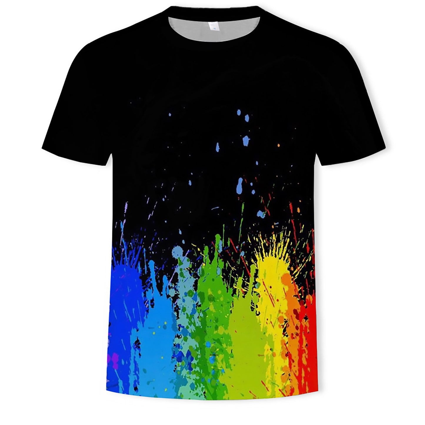 European And American Full Printed Round Neck 3D Printed Short Sleeve