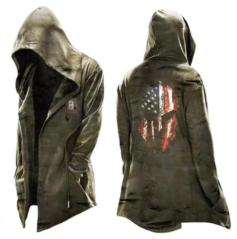 Men's Clothing New Cloak Simple Casual Hooded Glamour Gale