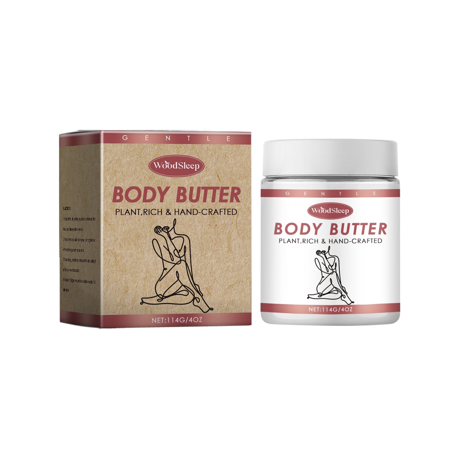 WOOD SLEEP - Body Butter,  Moisturizing Body Lotion To Dry Skin 4oz Glamour Gale